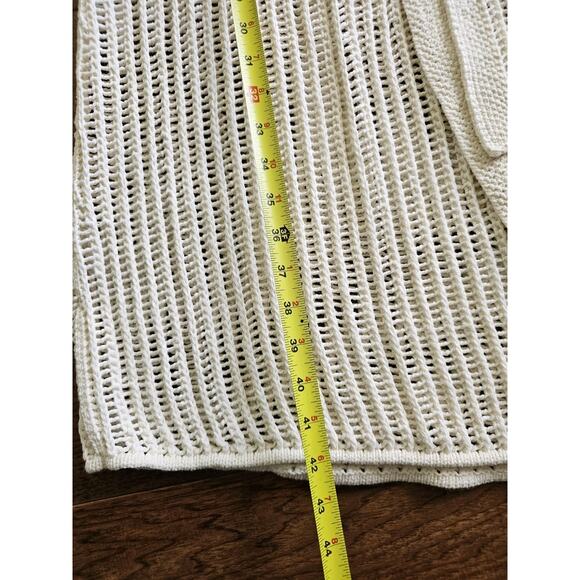 Amour Vert Crochet T Shirt Dress Swim Cover-Up Size M Ivory Boho Beach NWT - Picture 10 of 11